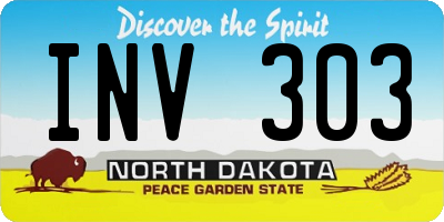 ND license plate INV303