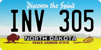 ND license plate INV305