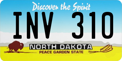 ND license plate INV310