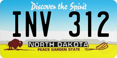 ND license plate INV312