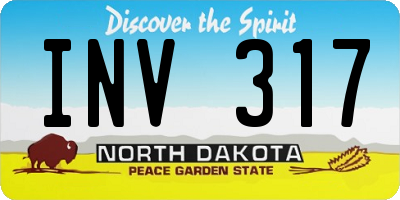 ND license plate INV317