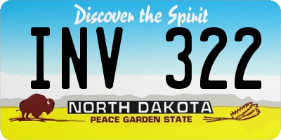 ND license plate INV322