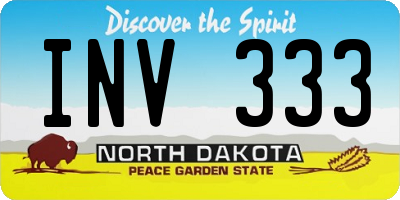ND license plate INV333