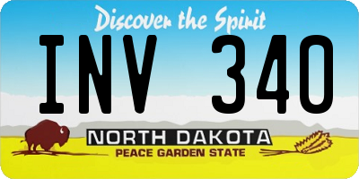 ND license plate INV340