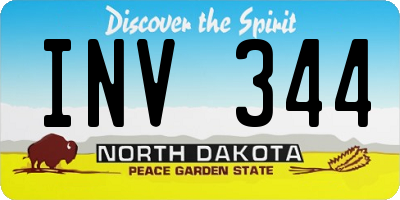 ND license plate INV344
