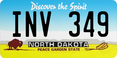ND license plate INV349