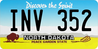 ND license plate INV352