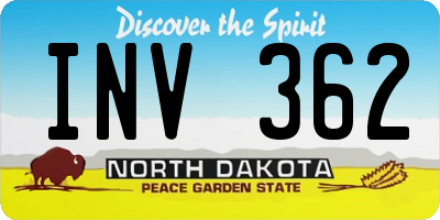 ND license plate INV362