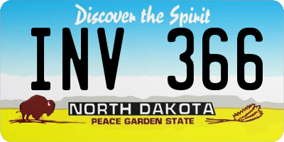 ND license plate INV366