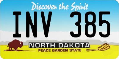 ND license plate INV385