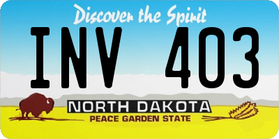 ND license plate INV403