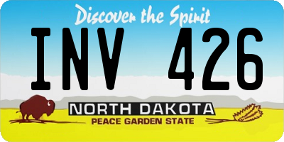 ND license plate INV426