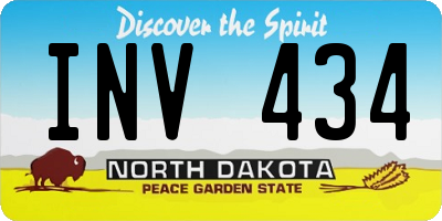 ND license plate INV434