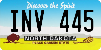 ND license plate INV445