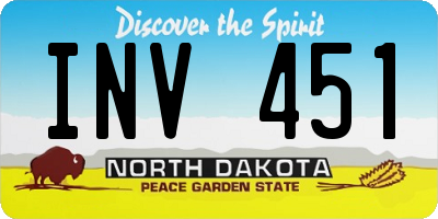 ND license plate INV451