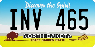 ND license plate INV465
