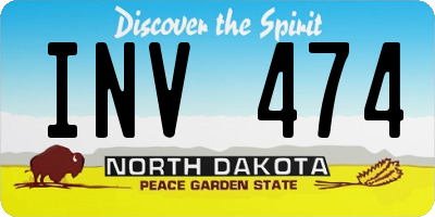ND license plate INV474