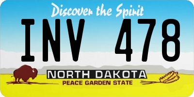 ND license plate INV478