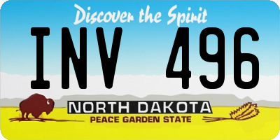 ND license plate INV496