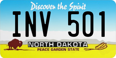 ND license plate INV501