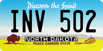ND license plate INV502