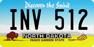 ND license plate INV512
