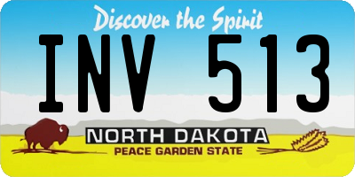 ND license plate INV513