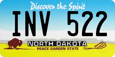 ND license plate INV522