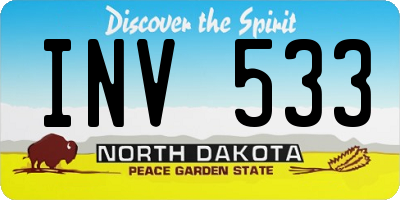 ND license plate INV533