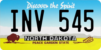 ND license plate INV545