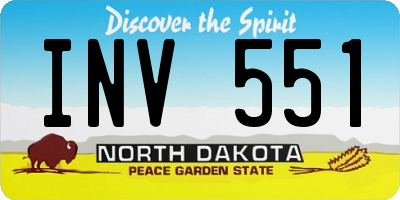 ND license plate INV551