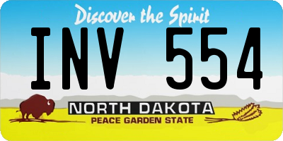 ND license plate INV554