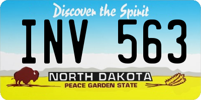 ND license plate INV563