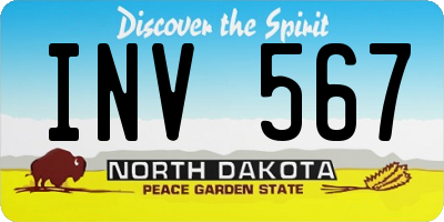 ND license plate INV567