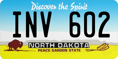 ND license plate INV602