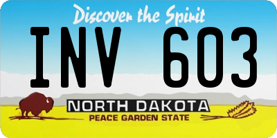 ND license plate INV603