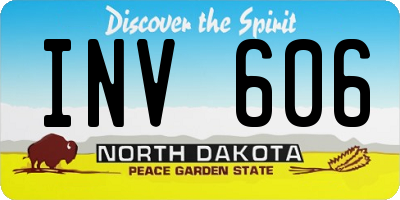 ND license plate INV606