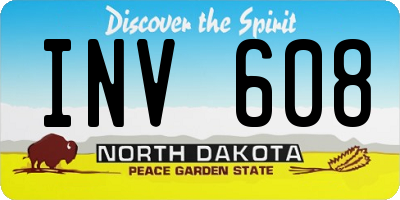 ND license plate INV608