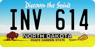 ND license plate INV614