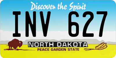 ND license plate INV627