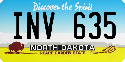 ND license plate INV635