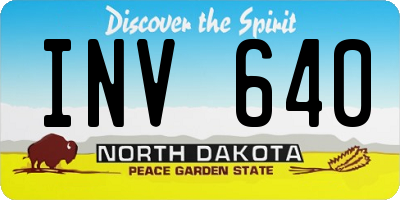 ND license plate INV640