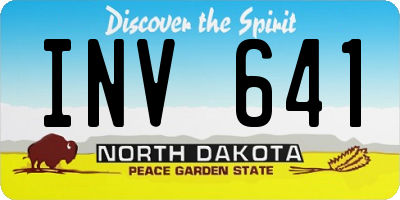 ND license plate INV641
