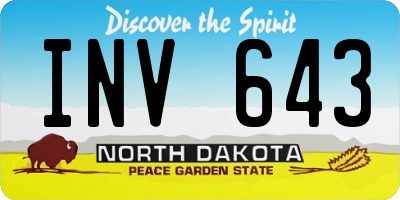 ND license plate INV643