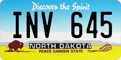 ND license plate INV645