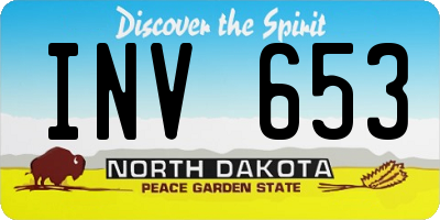ND license plate INV653