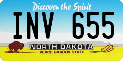 ND license plate INV655