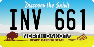ND license plate INV661