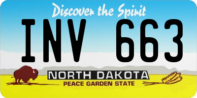 ND license plate INV663