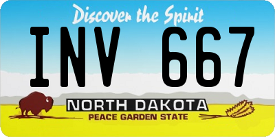 ND license plate INV667